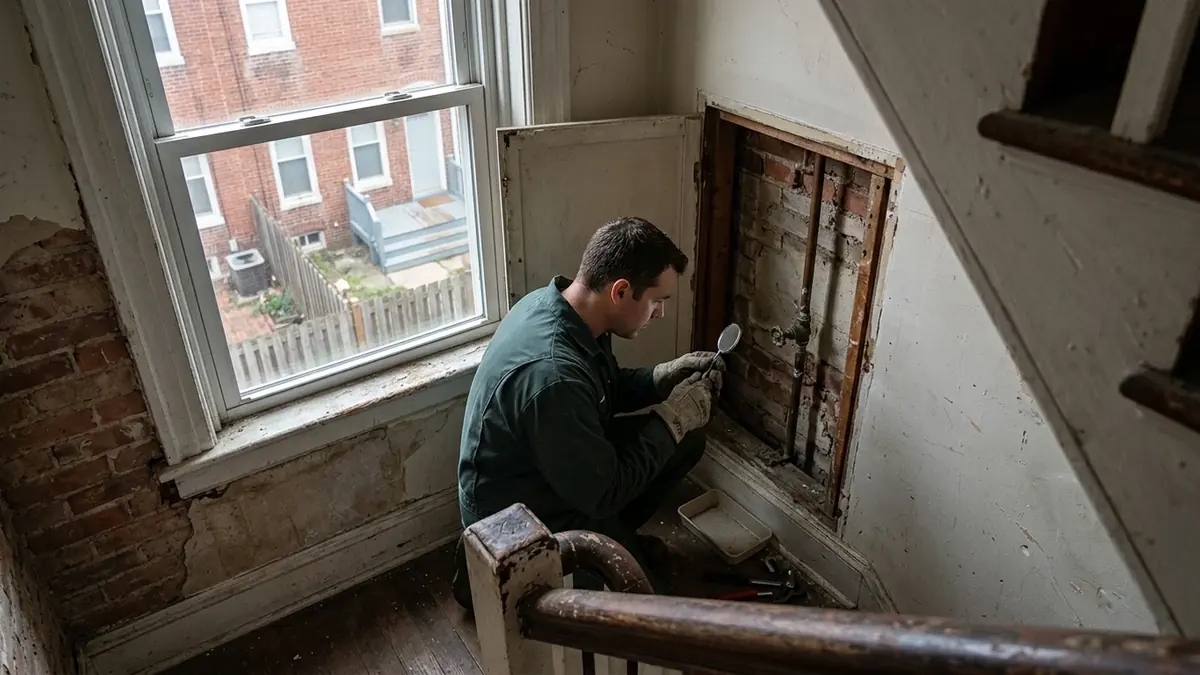 Burst pipe repair in Baltimore, MD — illustrative local service scene