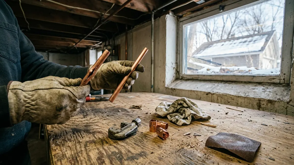 Burst pipe repair in Madison, WI — illustrative local service scene
