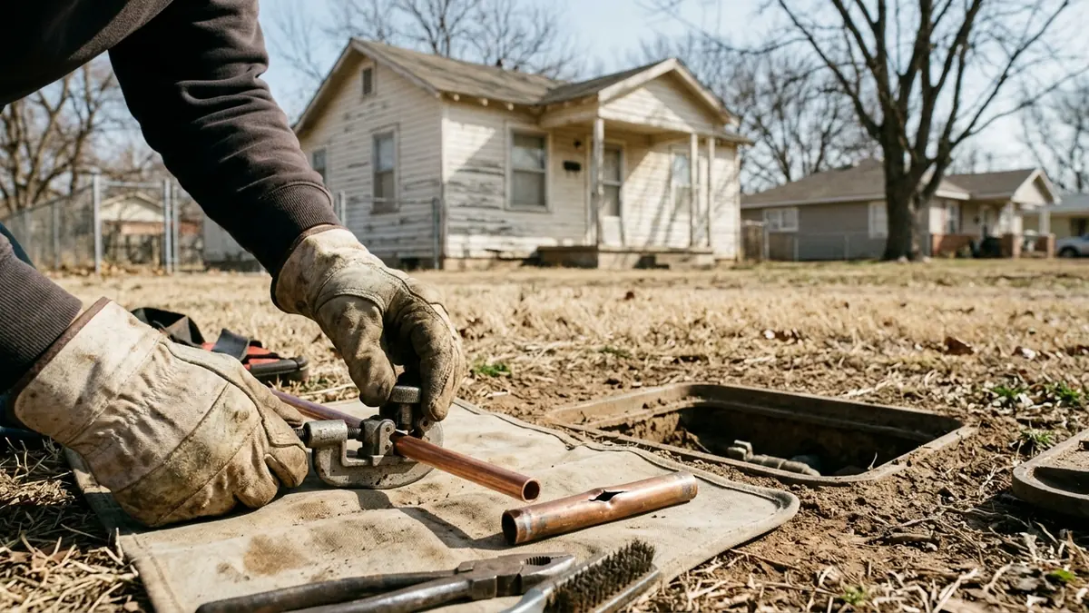 Burst pipe repair in Oklahoma City, OK — illustrative local service scene