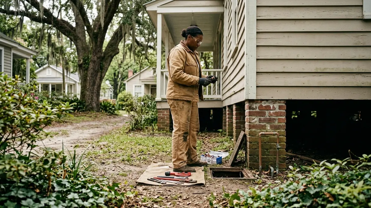 Burst pipe repair in Savannah, GA — illustrative local service scene